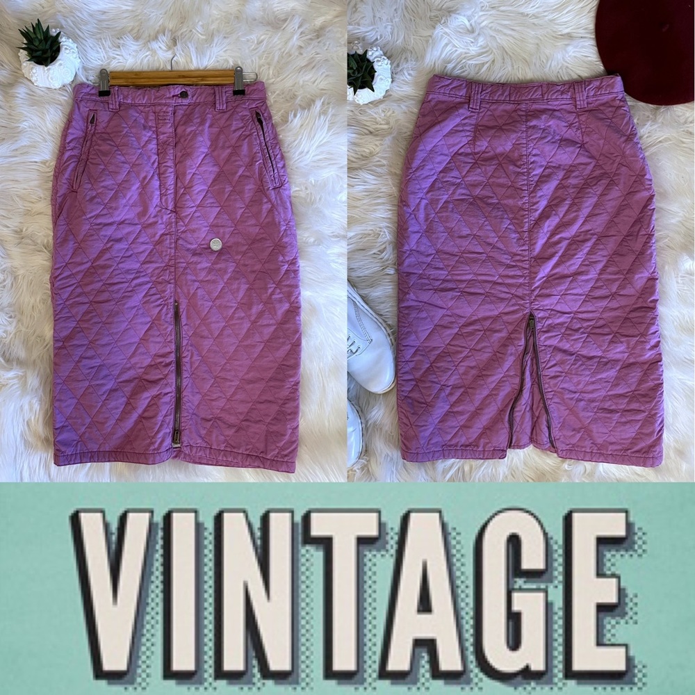 Vintage quilted midi length pencil skirt - Picture 3 of 15